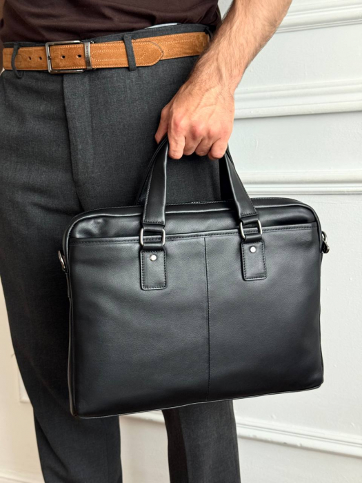 Мужская кожаная бизнес сумка арт. BS0125 BLACK