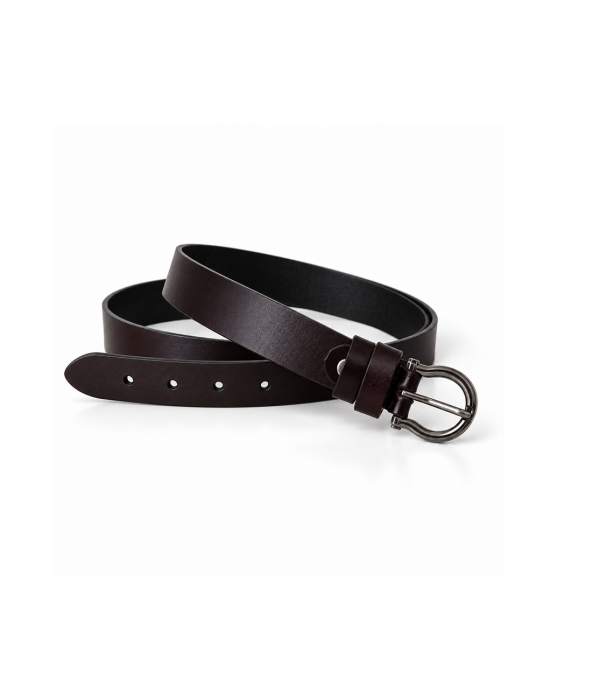 Женский кожаный ремень арт. ZRK083 DARK BROWN
