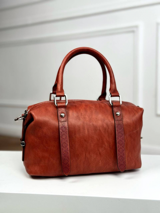 Женская кожаная сумка арт. ZHS394 BROWN