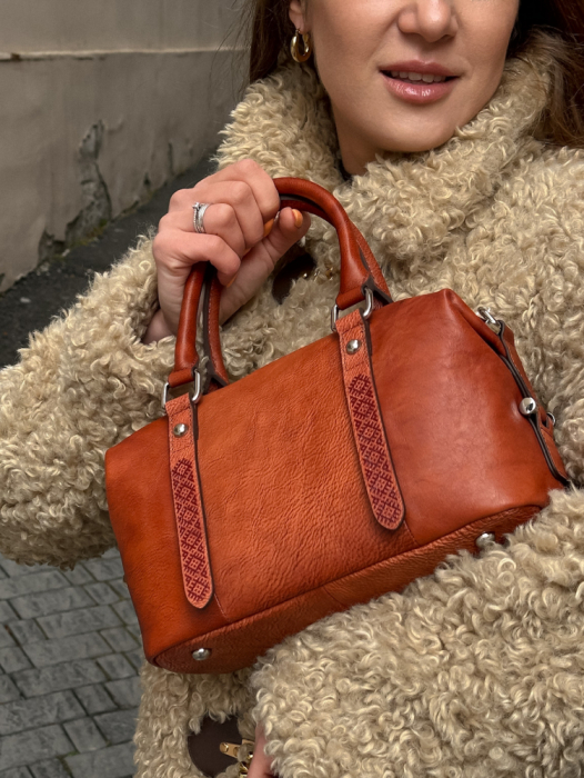 Женская кожаная сумка арт. ZHS394 BROWN