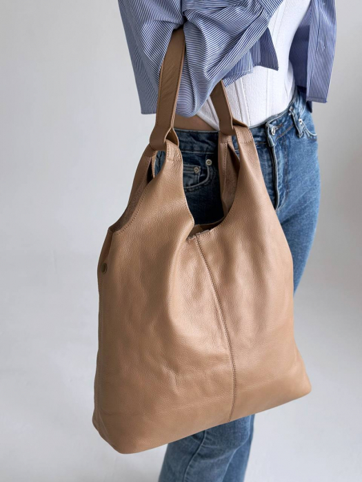 Женская кожаная сумка арт. ZHS329 BEIGE