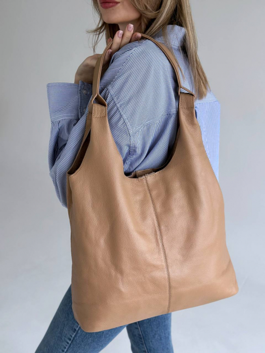 Женская кожаная сумка арт. ZHS329 BEIGE
