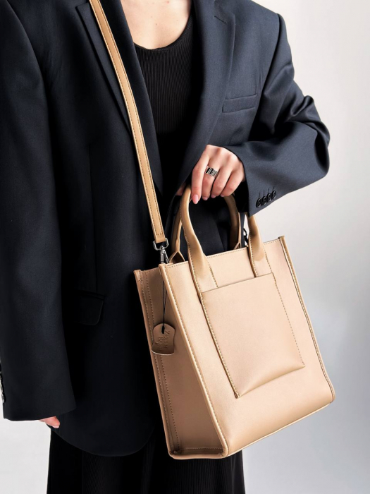 Женская кожаная сумка арт. ZHS290 BEIGE