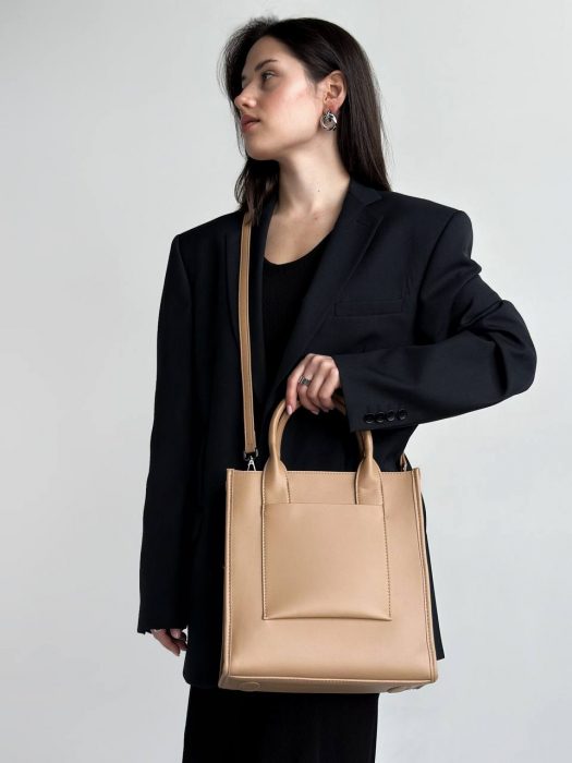 Женская кожаная сумка арт. ZHS290 BEIGE