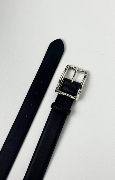 Женский кожаный ремень арт. ZRK0103 BLACK GLOSS
