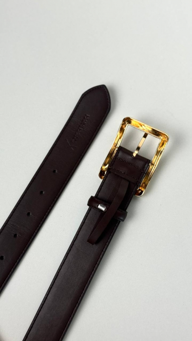 Женский кожаный ремень арт. ZRK0104 BROWN