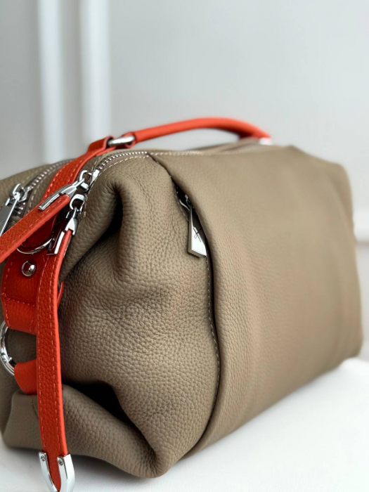 Женская кожаная сумка арт. ZHS252 BEIGE
