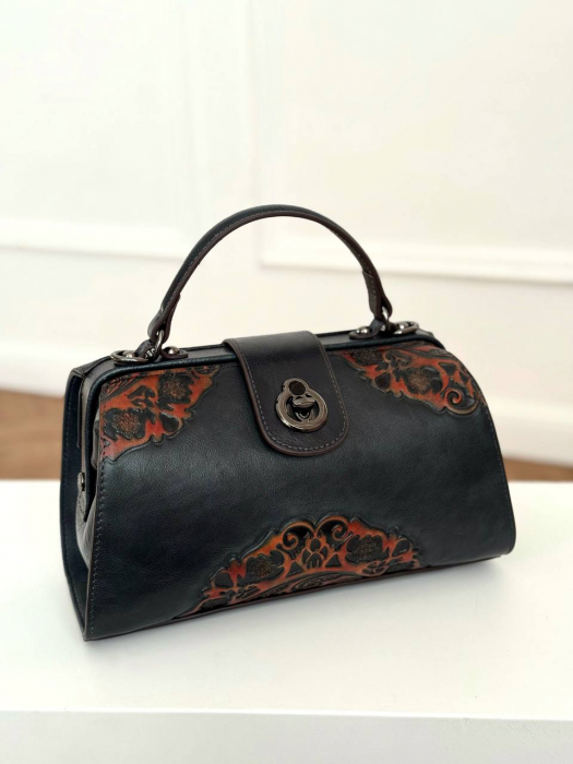 Женская кожаная сумка арт. ZHS409 DARK BLUE