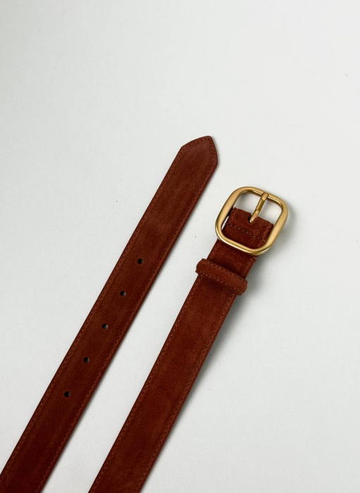 Женский кожаный ремень арт. ZRK0106 BROWN