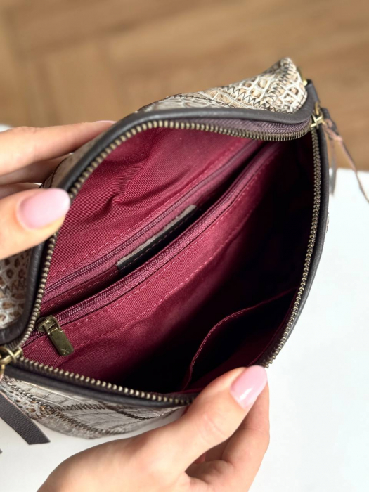 Женская кожаная сумка арт. ZHS038 GREY