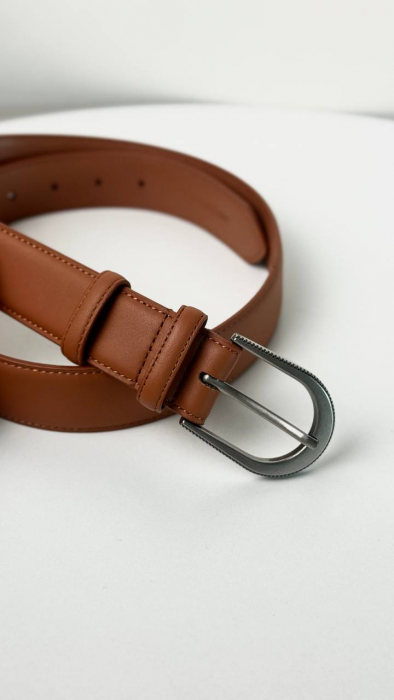 Женский кожаный ремень арт. ZRK0109 BROWN