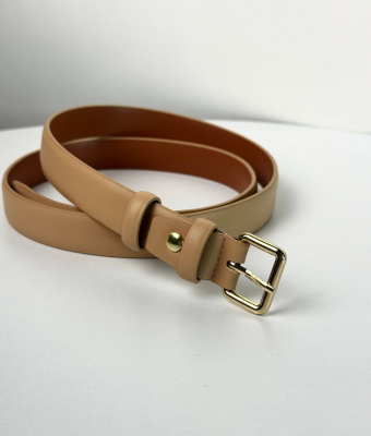 Женский кожаный ремень арт. ZRK0111 BEIGE